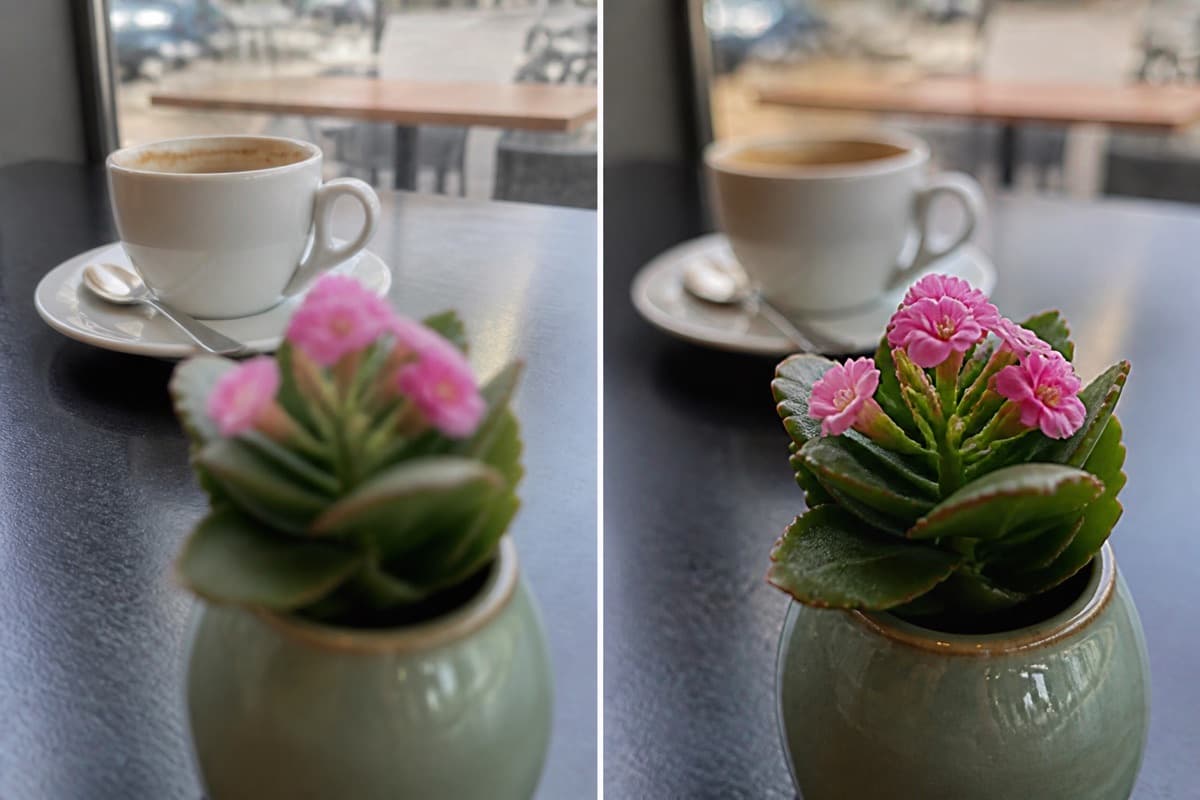 Focus missed compared with Focus placed for tap to focus with intention