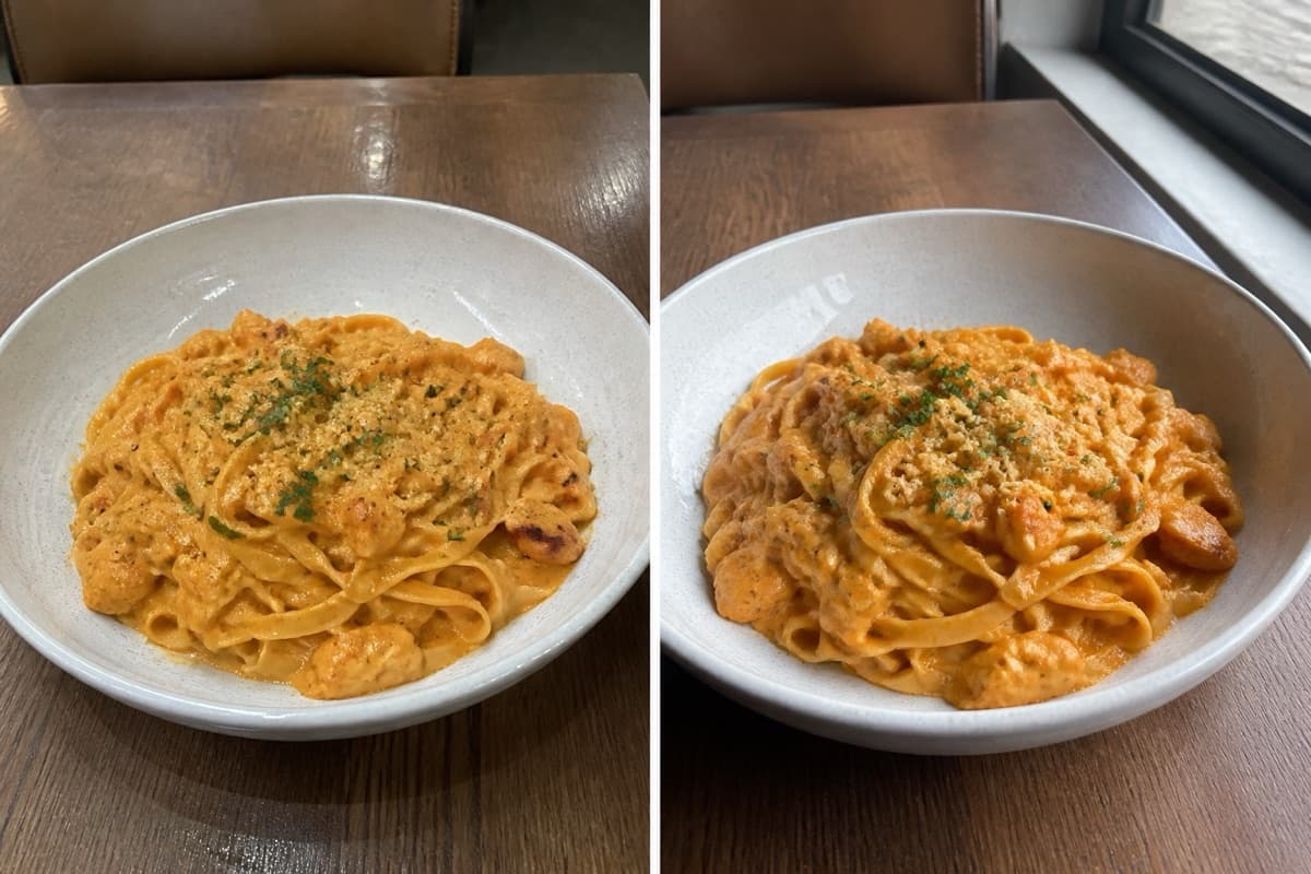 Flat overhead light compared with Soft window light for use window light for food